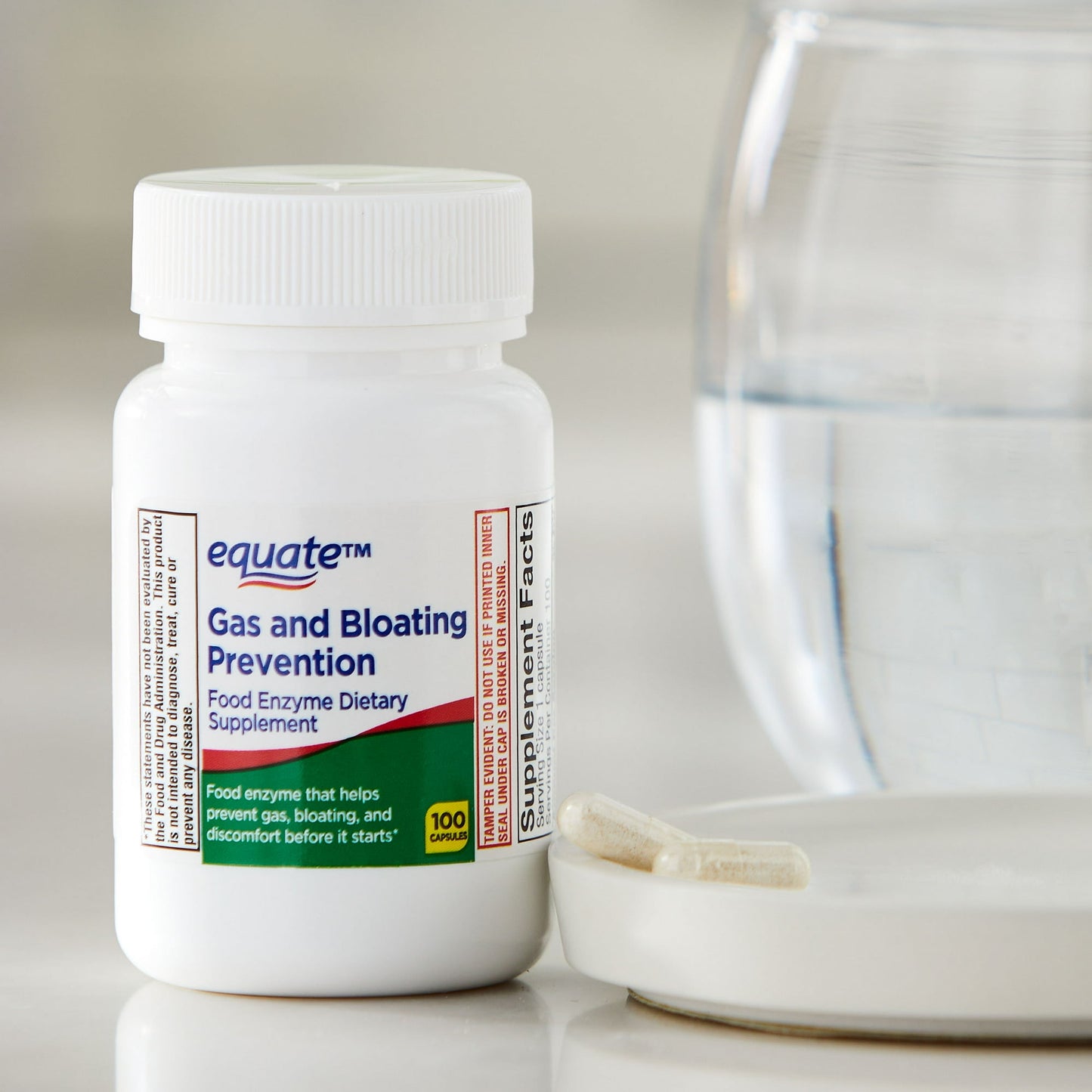 Equate Gas Relief and Prevention Food Enzyme Capsules – 100 Count