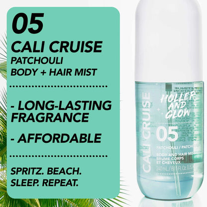Holler and Glow Cali Cruise Patchouli Body & Hair Mist – 3.38 fl oz