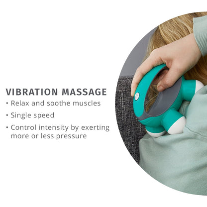 HoMedics Quatro Mini Hand-Held Massager – 4 Vibration Nodes, Battery Operated