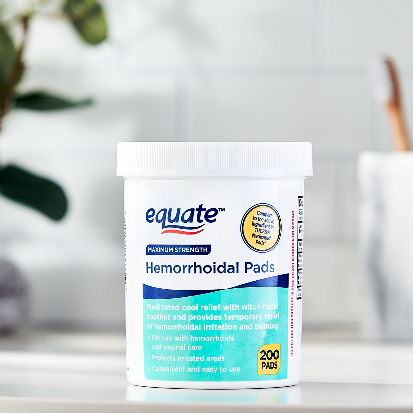 Equate Maximum Strength Medicated Cool Relief Hemorrhoidal Pads – 200 Count