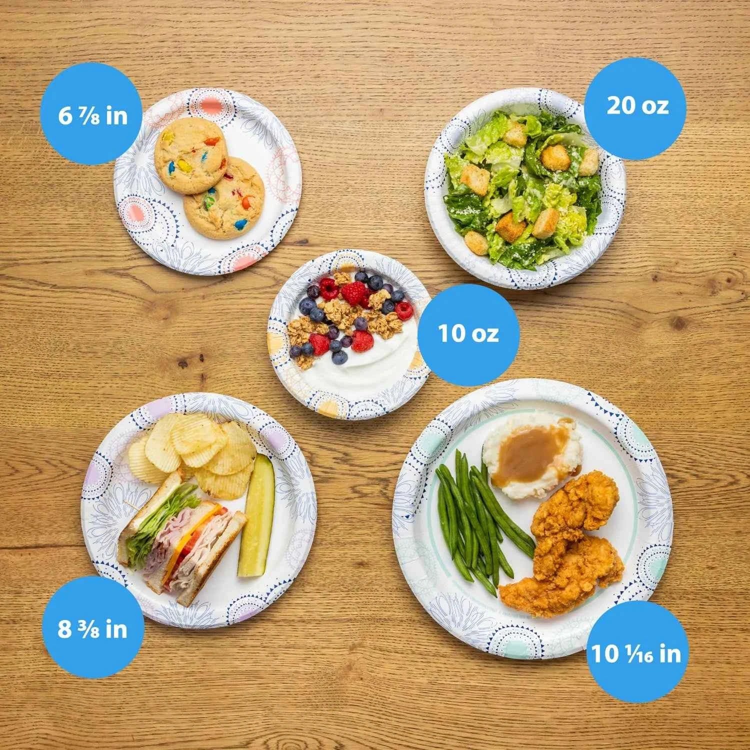 Great Value Disposable Paper Plates – 8.5 Inch – Durable, Cut-Resistant & Convenient for Parties, Picnics and Everyday Use