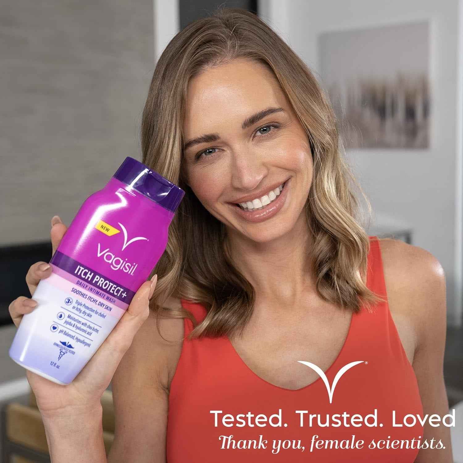 Vagisil Itch Protect+ Intimate Feminine Wash – 12 oz, Soothing Vaginal Cleanser for Itch Relief
