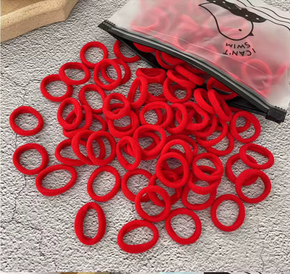 100Pcs Hair Bands for Children – Colorful Nylon Scrunchie Hair Ties, Elastic Hair Leagues for Girls