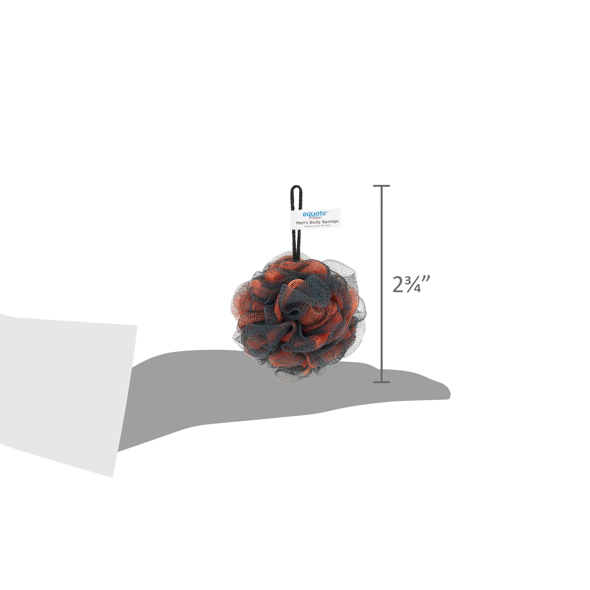 Equate Men’s Body Sponge – Durable Bath & Shower Sponge, Color May Vary Equate