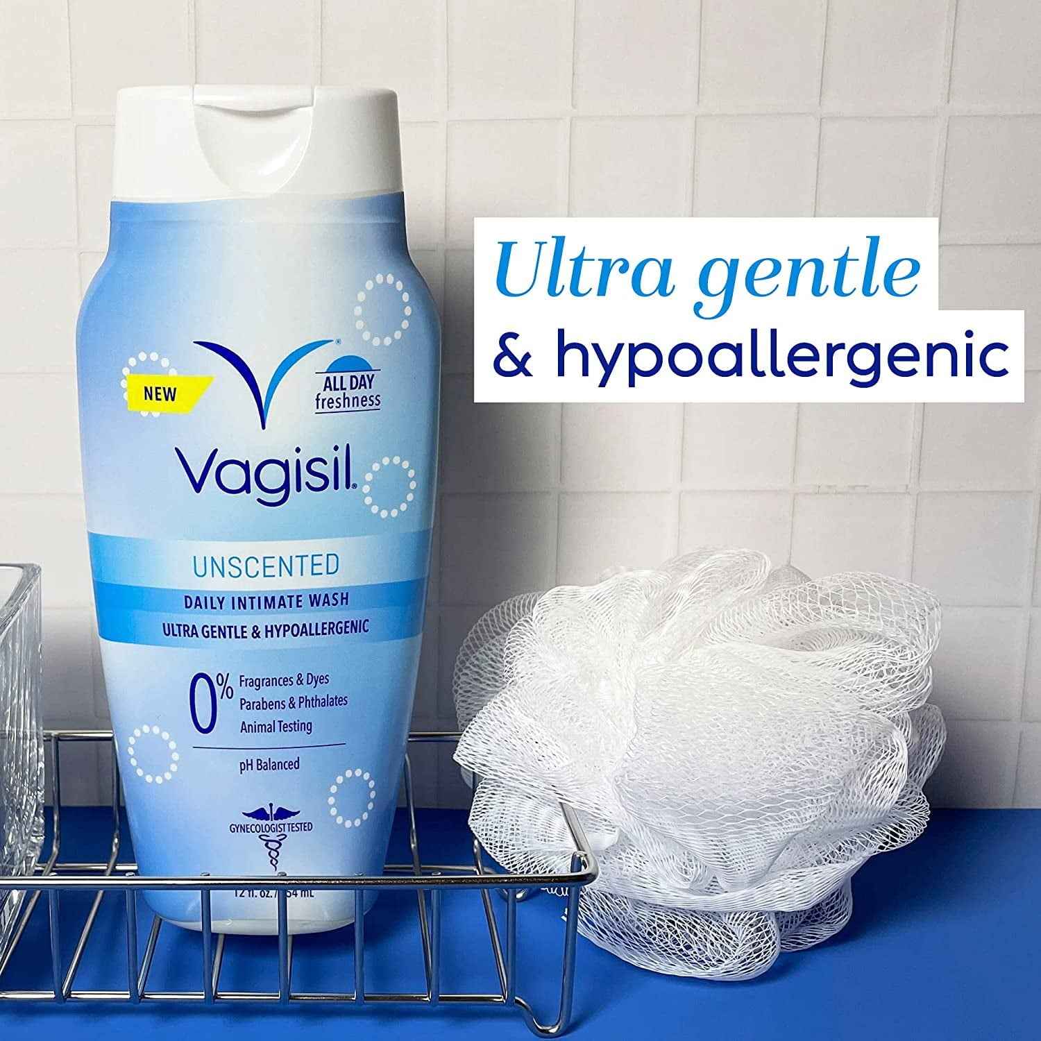 Vagisil Feminine Wash for Intimate Hygiene, Unscented – 12 oz, Gentle pH-Balanced Vaginal Cleanser