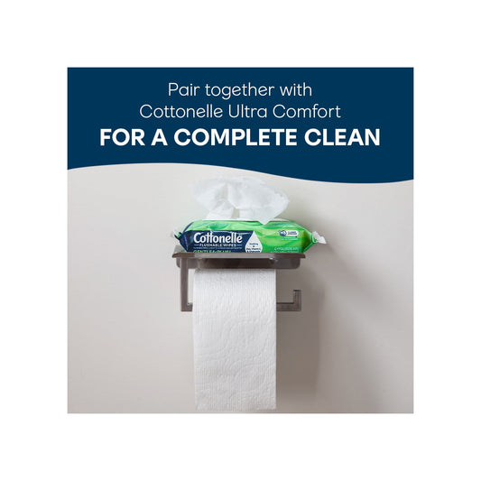 Cottonelle GentlePlus Flushable Wet Wipes with Aloe & Vitamin E, Hypoallergenic, Septic-Safe, 4 Flip-Top Packs (168 Wipes Total)