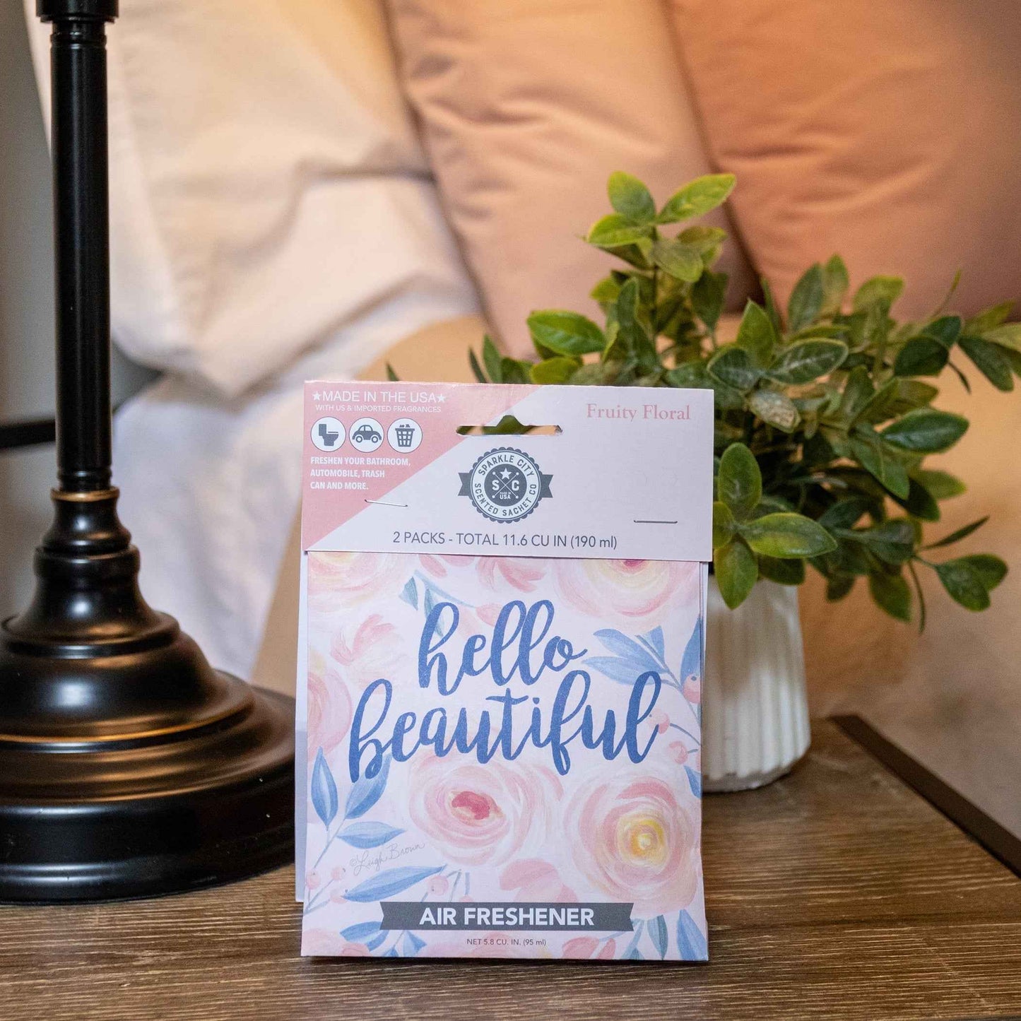 Sparkle City Scented Sachet 2 Pack – Hello Beautiful, Fruity Floral, Home & Closet Fragrance