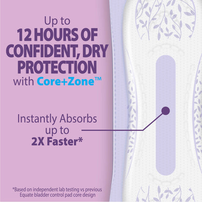 Equate Options Women's Incontinence Pads – Moderate Absorbency, Regular Length