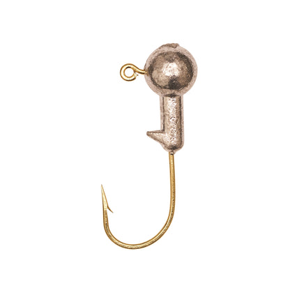 Eagle Claw Ball Head Fishing Jig – Unpainted Gold Hook, 1/16 oz, 10 Count | Freshwater Fishing Lures Eagle Claw