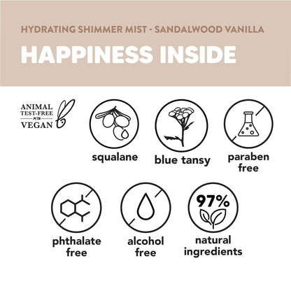 ONYX Professional Hydrating Shimmer Body + Hair Mist – Sandalwood Vanilla, 6.5 fl oz