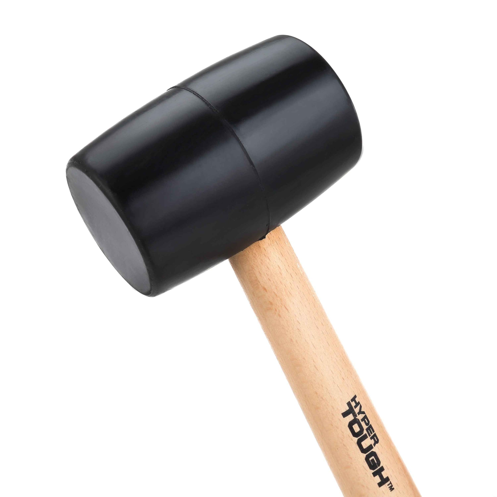 Hyper Tough 16 oz Rubber Mallet with Hardwood Handle | Non-Marring Soft-Face Hammer