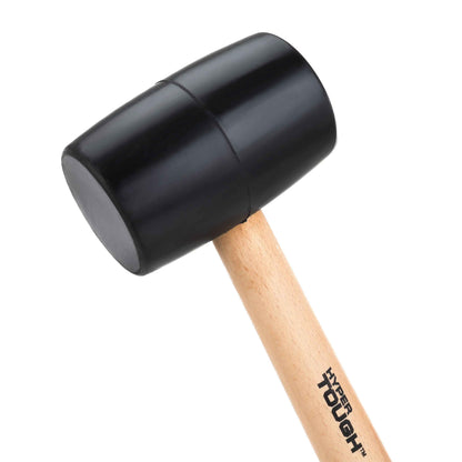 Hyper Tough 16 oz Rubber Mallet with Hardwood Handle | Non-Marring Soft-Face Hammer