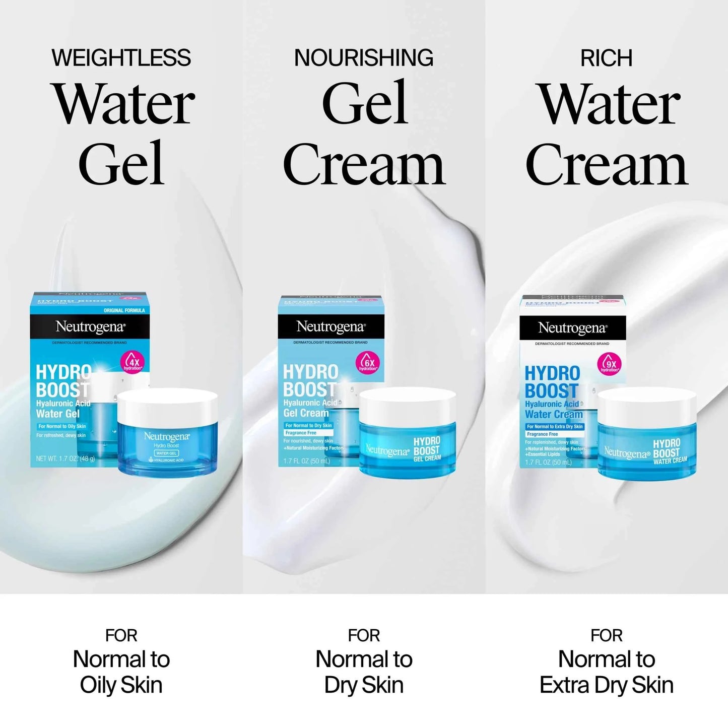 Neutrogena Hydro Boost Water Gel Face Moisturizer – 1.7 oz | Lightweight Hydration with Hyaluronic Acid