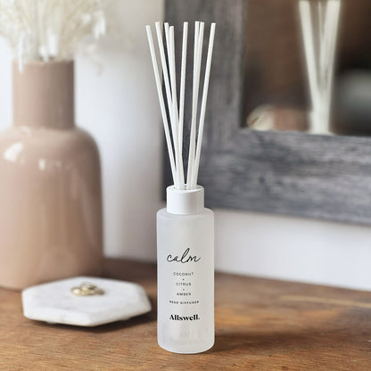 Allswell Calm Scented Reed Diffuser – Coconut · Citrus · Amber – 3 fl oz (90 mL) with 8 Reeds