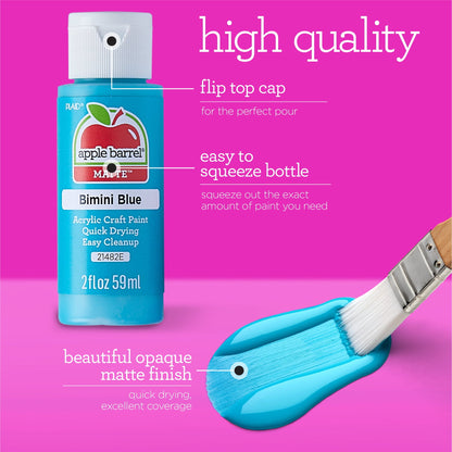 Apple Barrel Acrylic Craft Paint, Matte Finish, Snow White, 2 fl oz (21884EX)