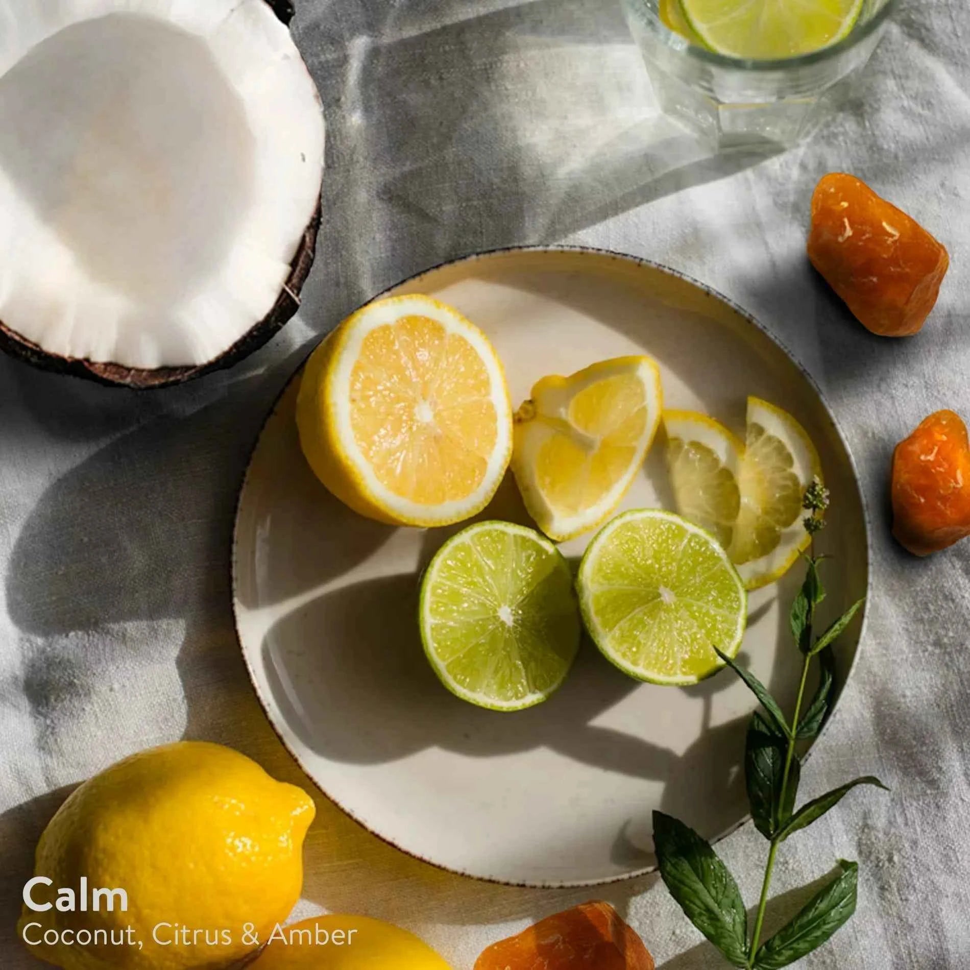 Allswell Dual Plug-In Air Freshener with Essential Oils - Calm & Glow (Coconut, Citrus, Amber & Vanilla, Pear, Coconut) - 2-Pack Refills