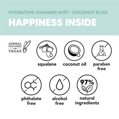 ONYX Professional Hydrating Shimmer Hair + Body Mist – Coconut Bliss, 6.5 fl oz
