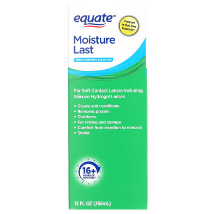 Equate Moisture Last Multi-Purpose Solution for Soft Contact Lenses, 12 fl oz