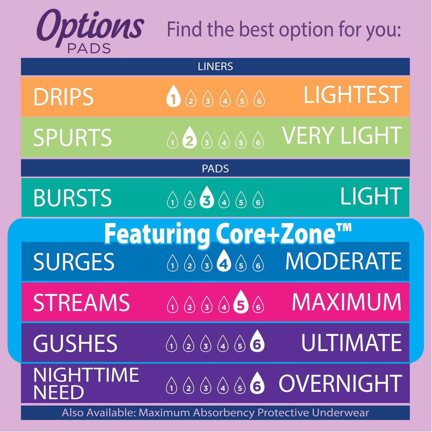 Equate Options Women's Incontinence Pads – Ultimate Absorbency, Long Length, 51 Count