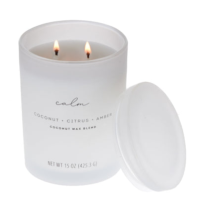 Allswell Calm Scented 2‑Wick Spa Jar Candle – Coconut · Citrus · Amber – 15 oz