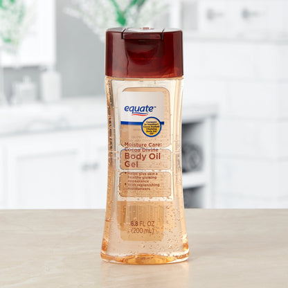 Equate Moisture Care Cocoa Divine Body Oil Gel – Lightweight, Hydrating & Cocoa Butter Infused - 6.8 fl oz