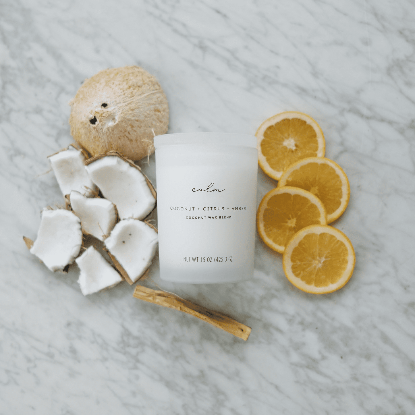 Allswell Calm Scented 2‑Wick Spa Jar Candle – Coconut · Citrus · Amber – 15 oz