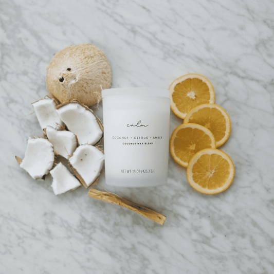 Allswell Calm Scented 2‑Wick Spa Jar Candle – Coconut · Citrus · Amber – 15 oz