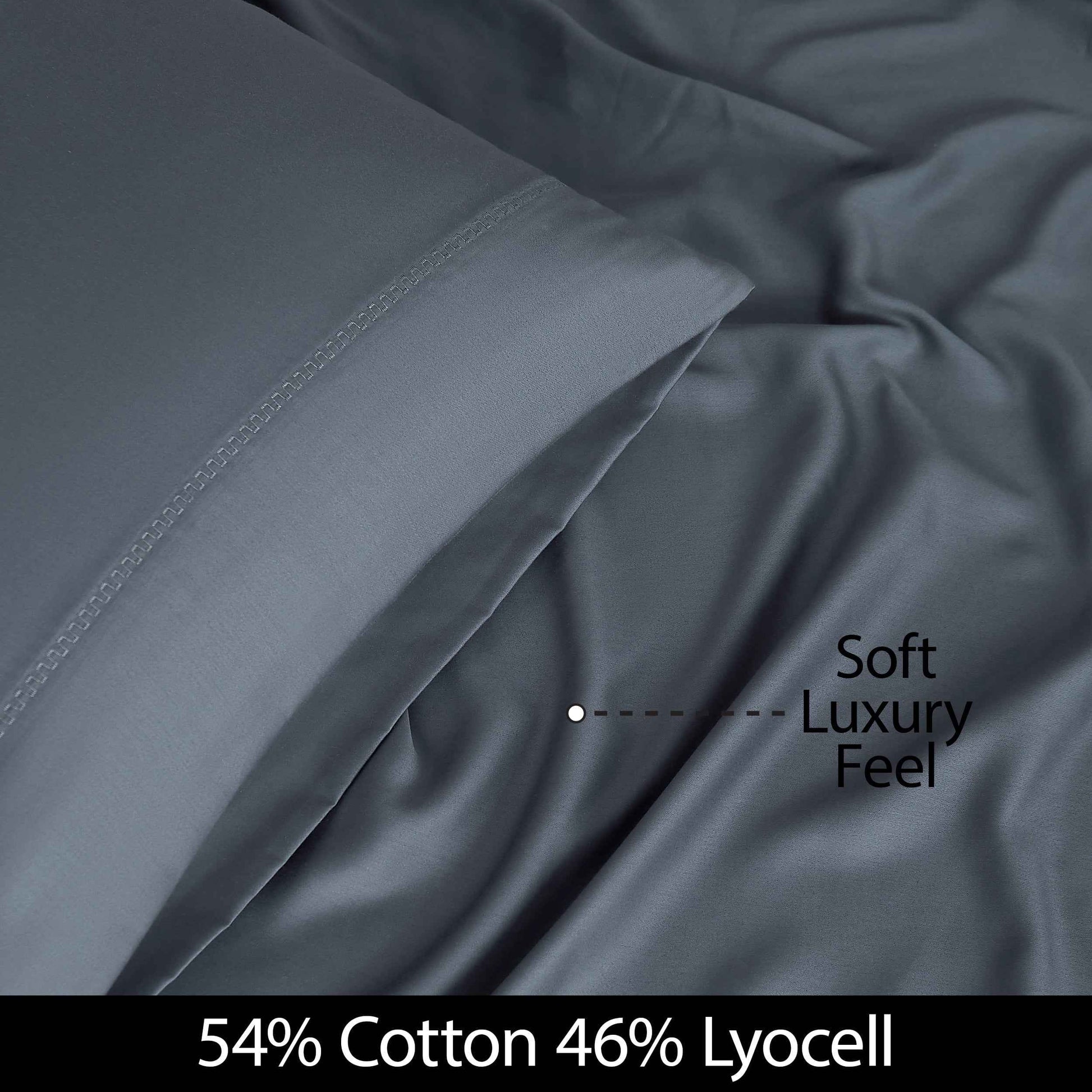 Allswell 6-Piece Dark Gray Cotton Lyocell Blend Bed Sheet Set – 300 Thread Count, Queen Size