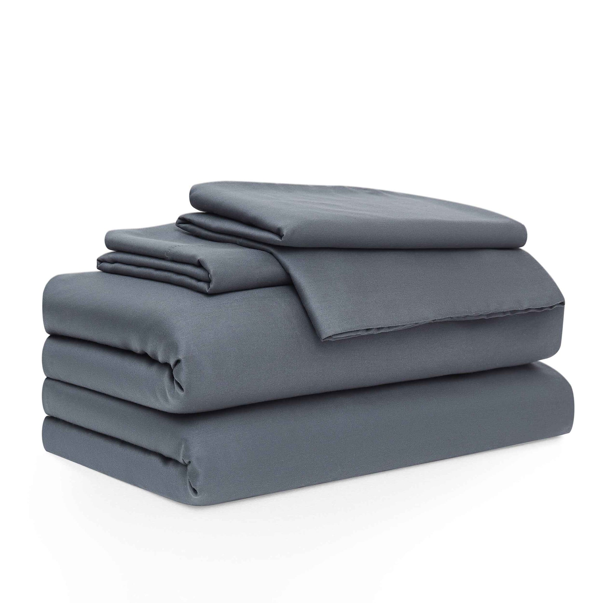 Allswell 6-Piece Dark Gray Cotton Lyocell Blend Bed Sheet Set – 300 Thread Count, Queen Size