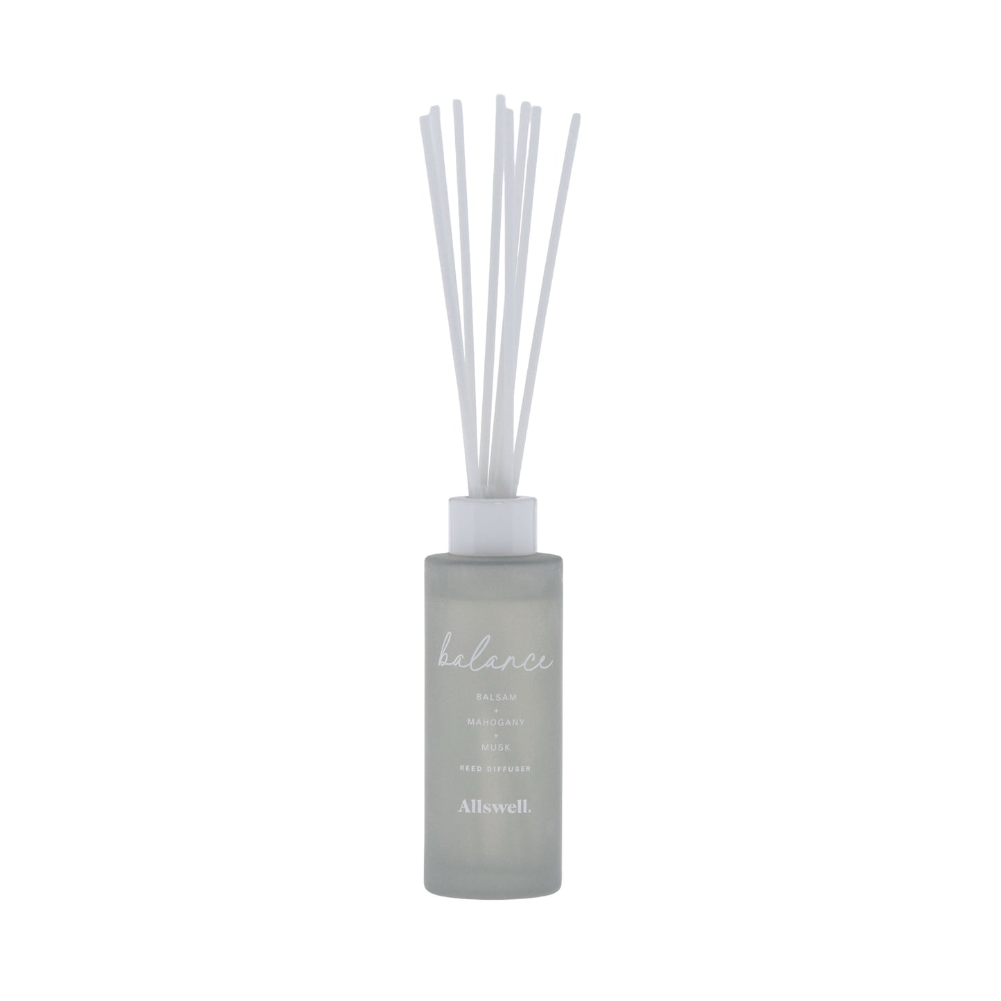 Allswell Balance Scented Reed Diffuser – Balsam, Mahogany & Musk – 3 Fl Oz (90mL) with 8 Synthetic Reeds