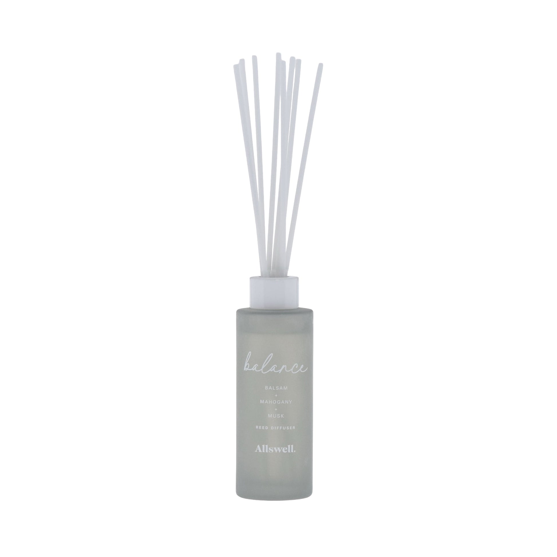 Allswell Balance Scented Reed Diffuser – Balsam, Mahogany & Musk – 3 Fl Oz (90mL) with 8 Synthetic Reeds