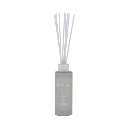 Allswell Balance Scented Reed Diffuser – Balsam, Mahogany & Musk – 3 Fl Oz (90mL) with 8 Synthetic Reeds