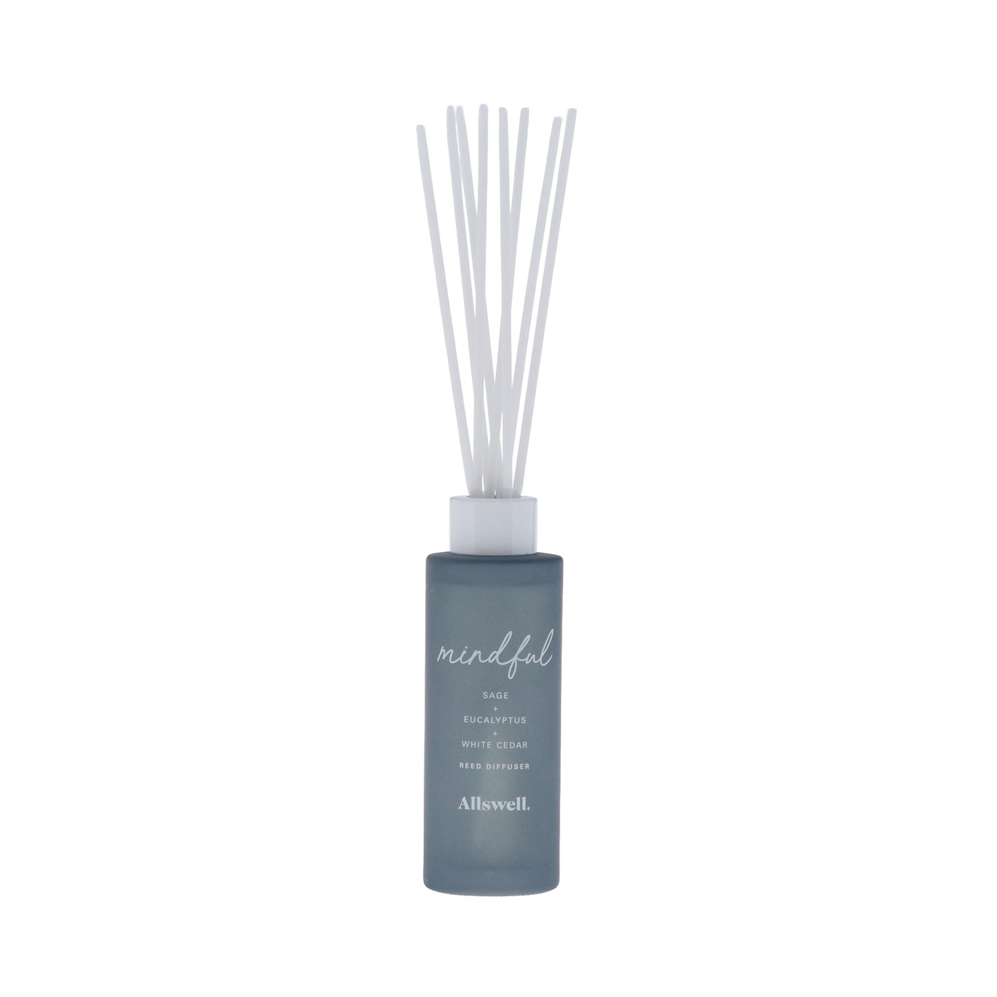 Allswell Mindful Scented Reed Diffuser – Sage, Eucalyptus & White Cedar – 3 Fl Oz (90mL) with 8 Synthetic Reeds
