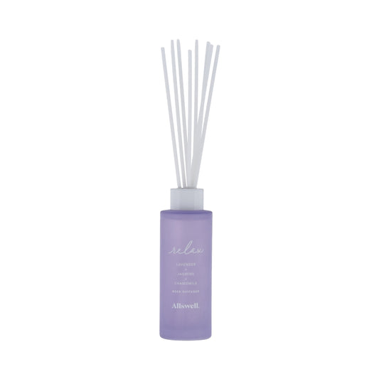 Allswell Relax Scented Reed Diffuser – Lavender, Jasmine & Chamomile – 3 Fl Oz (90mL) with 8 Synthetic Reeds