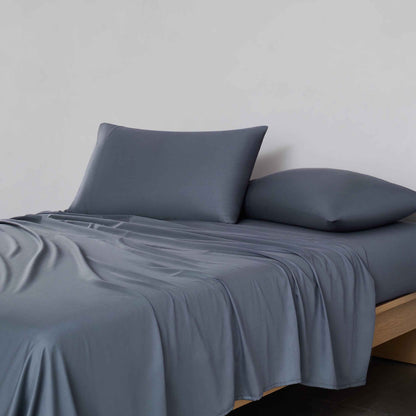 Allswell 6-Piece Dark Gray Cotton Lyocell Blend Bed Sheet Set – 300 Thread Count, Queen Size