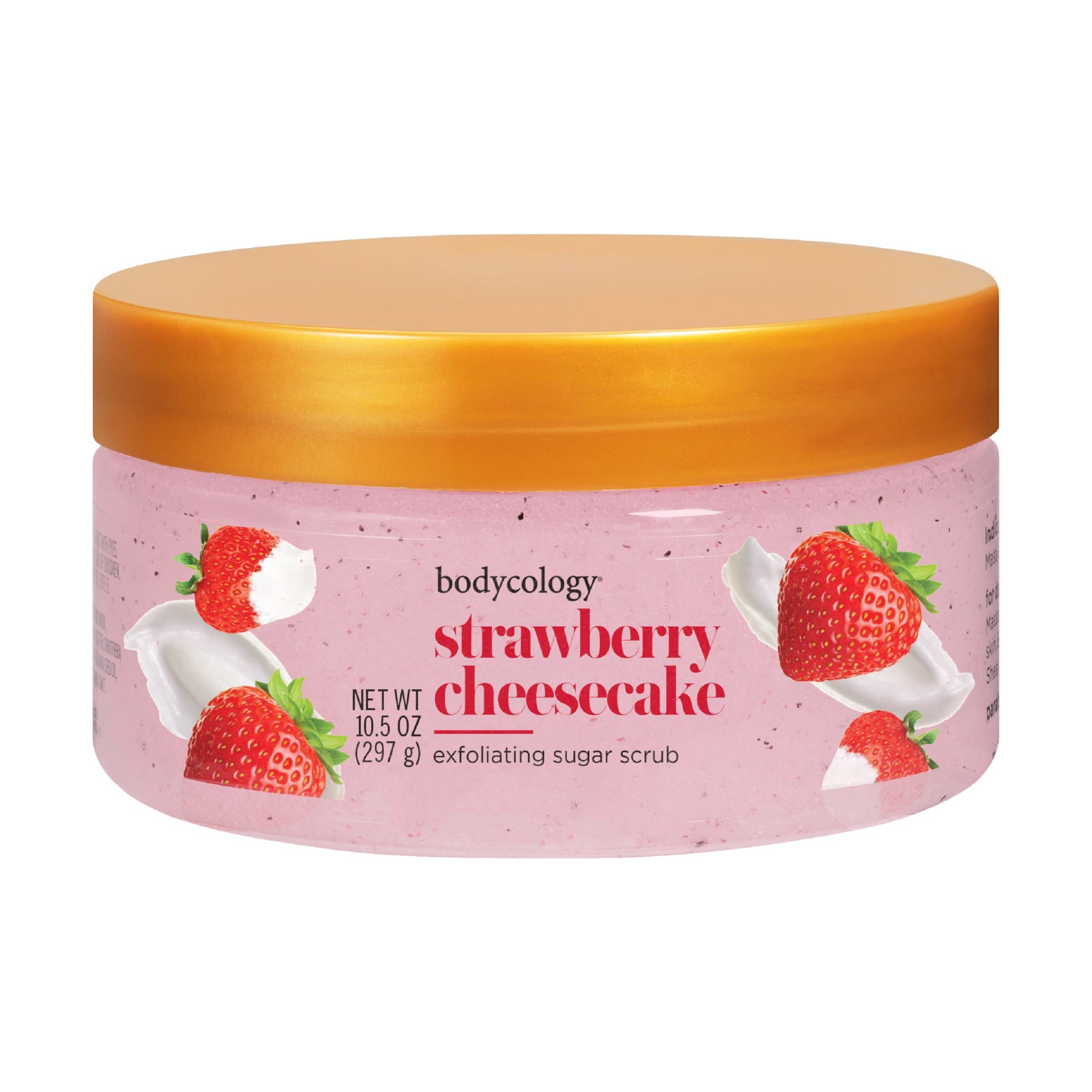 Bodycology Exfoliating Sugar Scrub – Strawberry Cheesecake, 10.5 oz