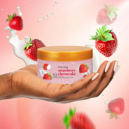 Bodycology Exfoliating Sugar Scrub – Strawberry Cheesecake, 10.5 oz Bodycology