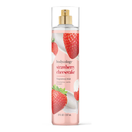 Bodycology Fragrance Body Mist Strawberry Cheesecake 8 fl oz with Strawberries Vanilla & Cream Scent