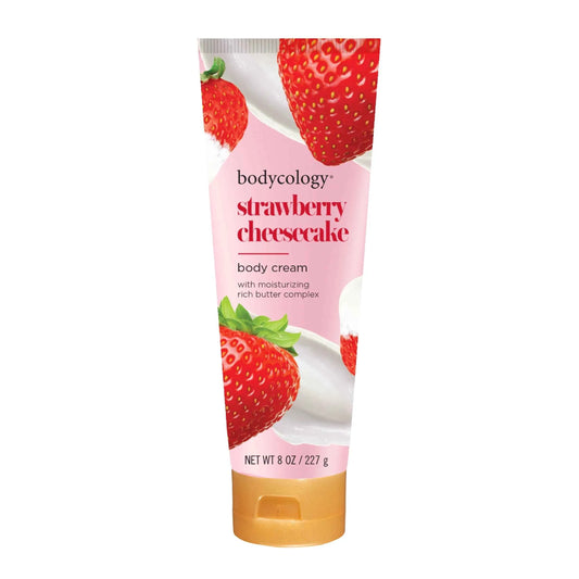 Bodycology Shea Butter Body Cream – Strawberry Cheesecake, 8 oz | Rich Moisturizing Body Lotion