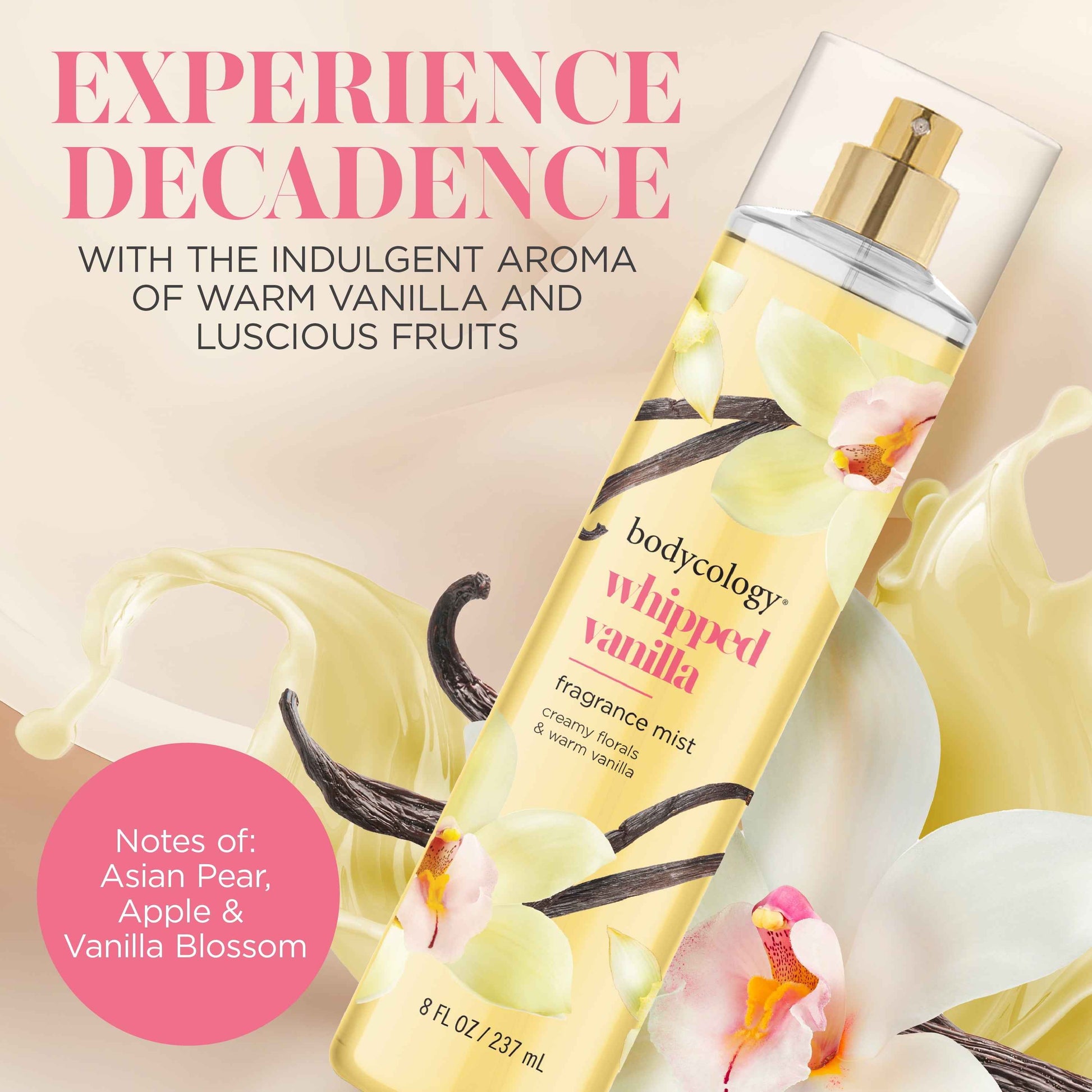 Bodycology Whipped Vanilla Body Mist – 8 fl oz (236mL)