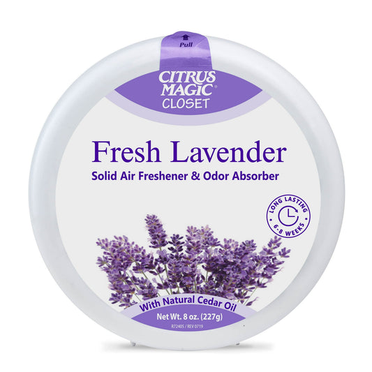 Citrus Magic For Closets Odor Absorbing Solid Air Freshener, Fresh Lavender, 8-Ounce — Case of 6