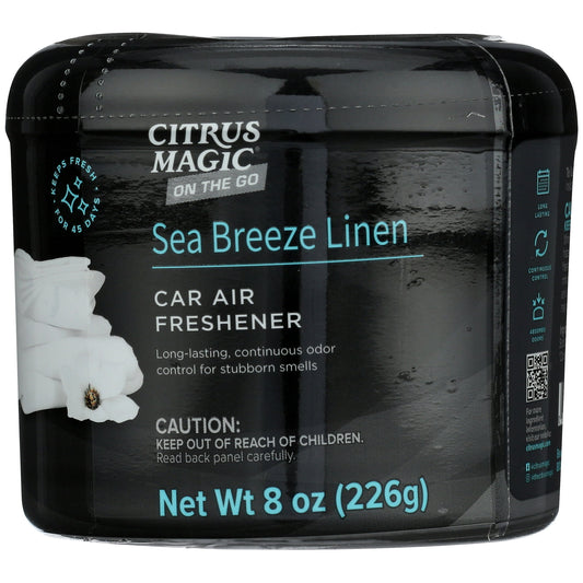 Citrus Magic On the Go Solid Air Freshener for Auto, Sea Breeze Linen, 8-Ounce