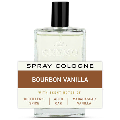 Cremo Cologne for Men, Bourbon Vanilla – Distinctive & Long-Lasting Scent, 3.4 Oz