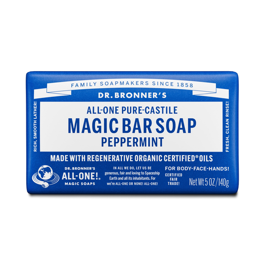 Dr. Bronner's Magic Bar Soap in Peppermint flavor 
