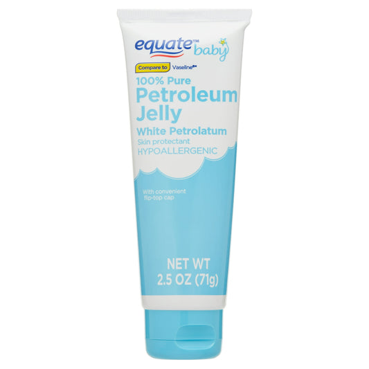 Equate Baby 100% Pure Petroleum Jelly – Skin Protectant for Diaper Rash & Dry Skin, 2.5 oz