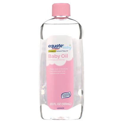 Equate Baby Oil – 20 fl oz, Gentle Moisturizer for Baby and Adult Skin