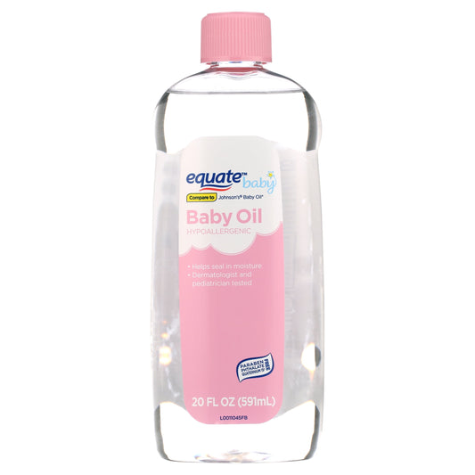 Equate Baby Oil – 20 fl oz, Gentle Moisturizer for Baby and Adult Skin