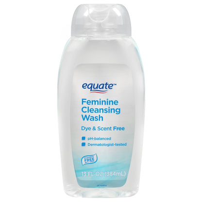 Equate Feminine Cleansing Wash – Unscented, 13 fl oz, pH-Balanced for Sensitive Skin