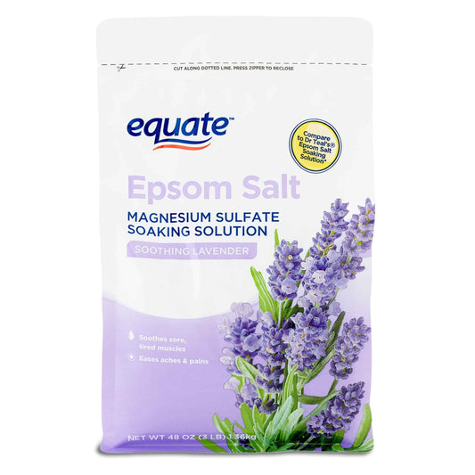 Equate Epsom Salt Bath Soak – Lavender, 3 lb | Calming Relaxation & Muscle Relief Equate