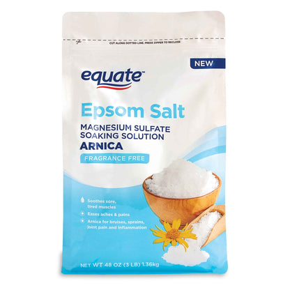 Equate Epsom Salt Bath Soak with Arnica, 3 lb – Muscle & Foot Soak for Relief & Recovery